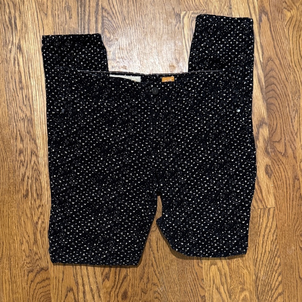 Pilcro and the Letterpress Anthropologie Black and White Corduroy Pants size 28